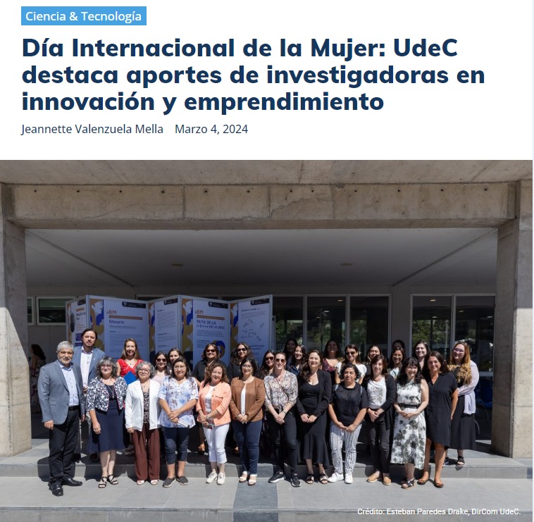 Día Internacional de la Mujer: UdeC destaca aporte de investigadora GIBMAR en innovación y emprendimiento